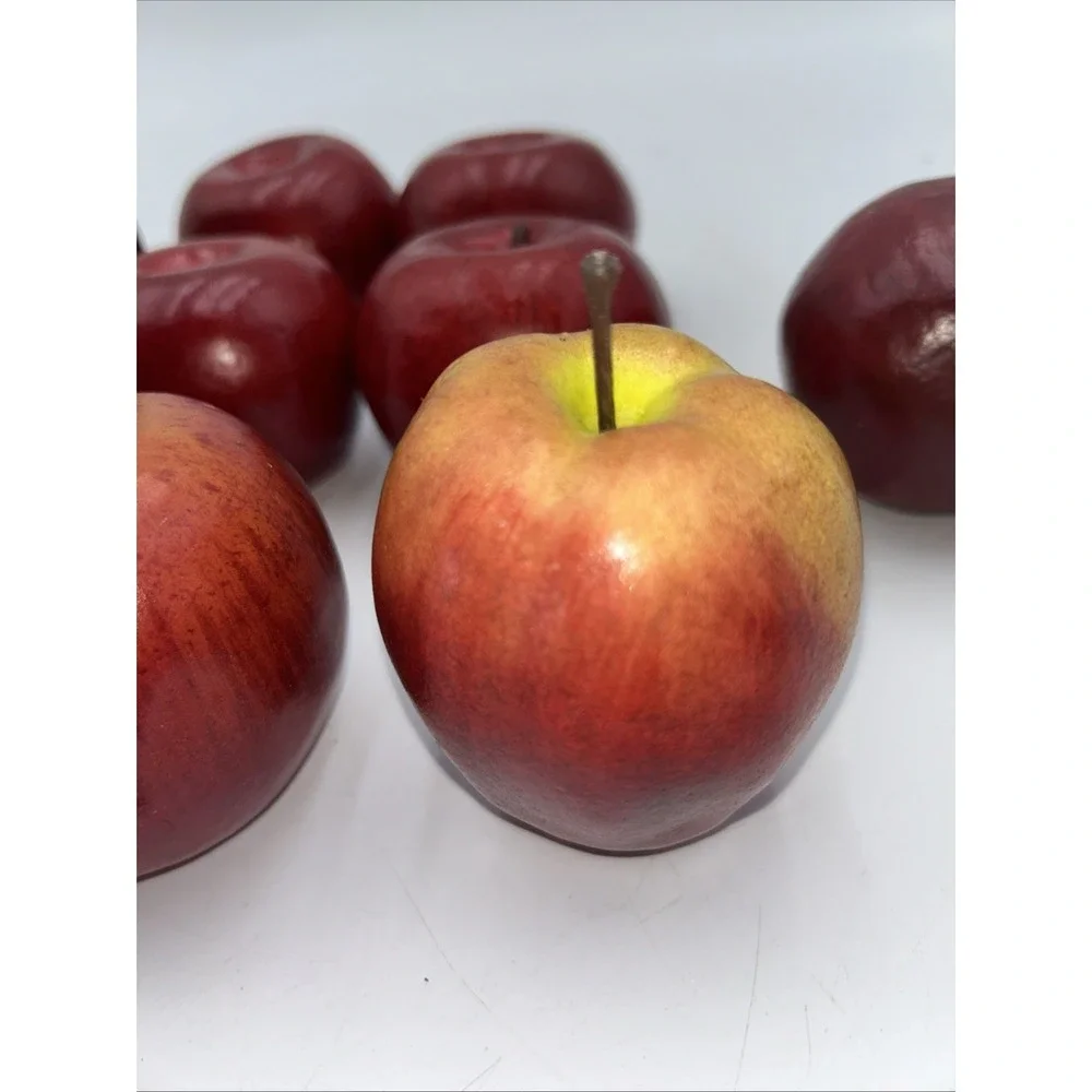 Vintage Mixed Lot 9 Apples Artificial Realistic Faux Fruit Home Decor Staging